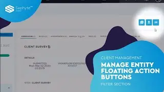Client Management - Manage Entity - Floating Action Buttons – Filter Section