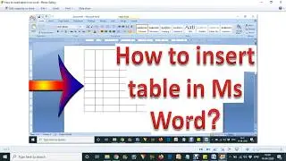 How to insert table in ms word - Shortcut key trick