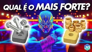 💥 QUEBRA TUDO! Testamos a Resistência de Fixações p/ Impressão 3D  (Insertos, porcas, parafusos)