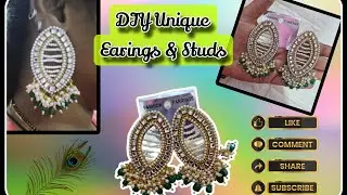 DIY Unique Earings & Studs 😱|| Green Kundan Stone Earings ♥️ #youtubevideo #viral #shortvideo #diy