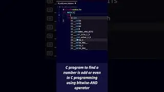 How to find a number is odd or even using the bitwise-AND in C language || Coding shorts || 