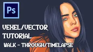 VEXEL/VECTOR ART TUTORIAL using photoshop (TIMELAPSE VIDEO)