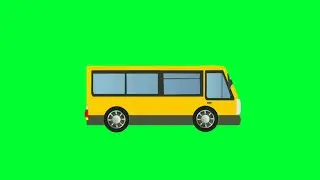 SCHOOL BUS ANIMATION GREEN SCREEN EFFECTS HD FOOTAGE