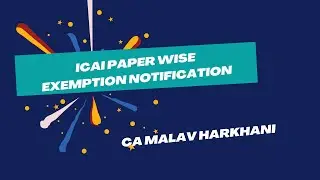 ICAI Paper Wise Exemption Notification Explained