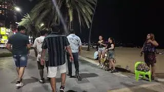 Pattaya Beach Road Coconut Bar Nightlife, Thailand - 4K 30FPS