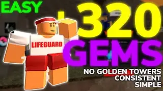 NEW EASY FASTEST SOLO GEM STRATEGY (320 GEMS/HR) - Tower Defense Simulator (ROBLOX)