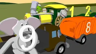 Count with Trains and Trucks - Learn Numbers 1 to 10