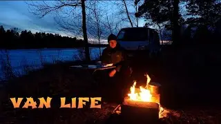 Lone camping by minibus - in the spring with an overnight stay in the forest | ASMR