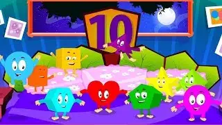 Ten Little Shapes Jumping On The Bed | Nursery Rhymes & Kids Songs | Children Rhyme