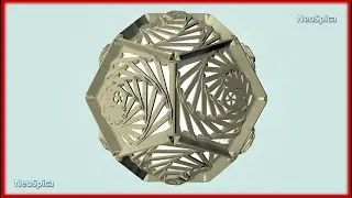 Dodecahedron - Twisted Spiral Faces. 3D View