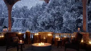 It's so hot I want to experience the cold winter for a while | bonfire sound, winter wind sound