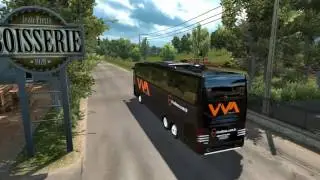 Euro Truck Simulator 2 Bus trip to Marseille with MB Travego S 17 SHD