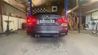 Standard bmw m4 with secondary decats, resonator mod and backbox mod with bootmod3 stage 1