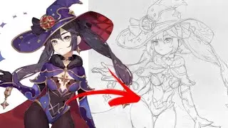 Genshin Impact Mona Drawing Tutorial