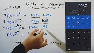 Memory Units || KB, MB, GB, TB || Higher Units of Memory | Units of Computer Memory