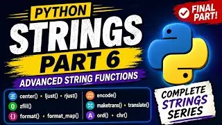 #17 Python Advanced String Functions| Easy | format(), encode(), ord(), chr() | Python Course Part 6