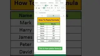 How To Copy and Paste Formula In Excel !!!!