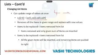 Lists in python  ll Vashi Technologies