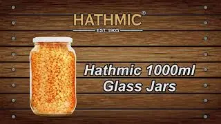 Hathmic 1000ml glass jar containers for multiple storage purposes.