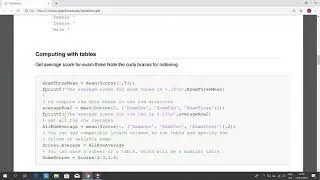 Tables tutorial in Matlab