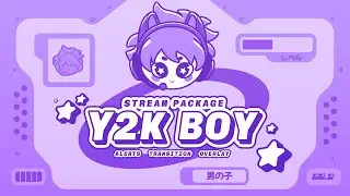 Y2K Boy Twitch Overlay and Alerts Stream Package for OBS