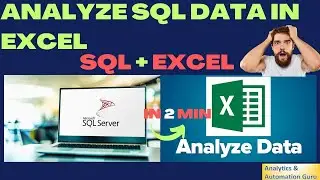 39-SQL Server Data Analysis in Excel | Import SQL Data in Excel | SQL Query in Excel