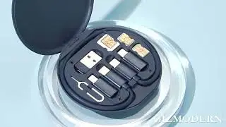 Multifunctional Fast Charging Cable Kit, with Phone Holder, Multiple Sockets, Storage Box, Card Slot
