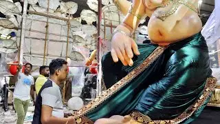 Big Mumbai Ganesh Idol Dhoti Draping 2024 | How To Tie Dhoti | Ganesh Dhoti making 2024