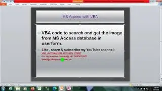 VBA code for search and get the image from Ms access database to Userform