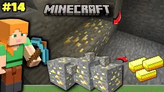 Minecraft Gameplay : Ep#14 ||🔥Mining For Gold In Dangerous Cave😍🔥(Survival series)