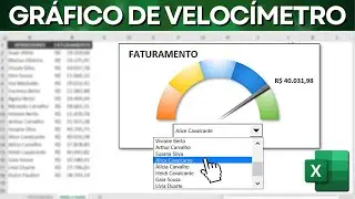 Como Fazer Gráfico de Velocímetro no Excel | Moderno e Bonito | Interativo com Clique