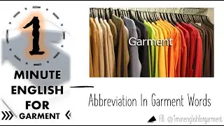 Abbreviation In Garment Words - Part 1