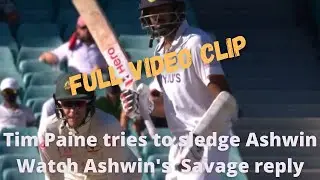 Ashwin gives epic reply to Tim Paine  Ashwin Paine ugly banter in #AUSvIND