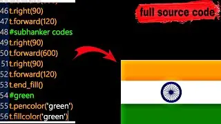 Making indian flag using coding | python turtle graphics | full source code | republic day special