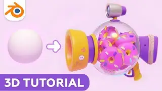 Donut Gun Modeling | Blender Tutorial for Beginners [RealTime]