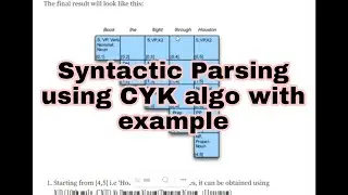 Syntactic parsing using CYK algorithm with example