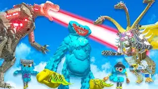 We Force Huggy Wuggy to Fight Mechagodzilla and King Ghidorah in Animal Revolt Battle Simulator!