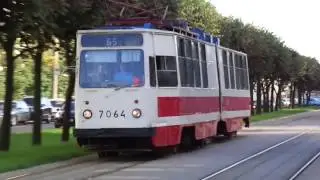 Трамвай Санкт-Петербурга 3-186: ЛВС-86К б.7064 по №65 (04.09.13)