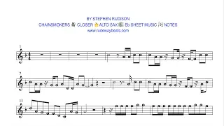 CHAINSMOKERS 🔊 CLOSER 🔥Eb ALTO SAX 🎼 NOTES
