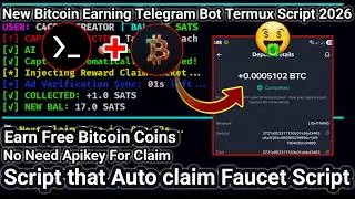 Nuyul Bitcoin Telegram Bot Earning Script - Auto Claim BTC Via Termux - Earn Free BTC 💯Working 2026