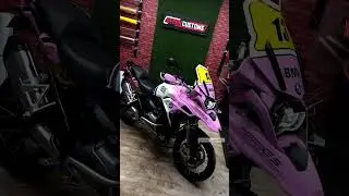BMW GS1200 WRAPPED IN BABY PINK. #rehancustoms #wraping #automobile #ytshorts #jattprabhjot #bmw