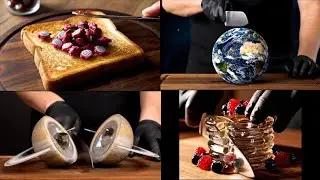 Резка стеклянных фруктов и планет / Cutting glass fruits and planets