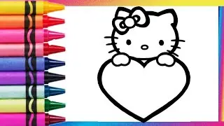 Drawing and coloring a Kitty 😺💕✨️😍  Easy Kitty drawing for kids #kitty #kitten #kittycat