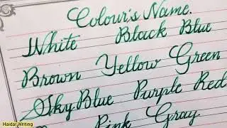 colours Name | Cursive writing practice | Handwriting Practice |Haidar Writing #handwriting #cursive