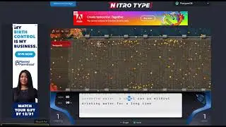 Nitro Type 20 second race