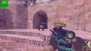 Начинающий игрок раздаёт на PIBLIC-е в Counter Strike 1.6