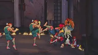 Streets of Rage 4 SOR4 mania+ coop juggles and combo connections with Cherry and Axel