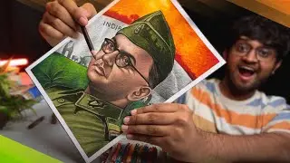 Independence Day Drawing,  Netaji Subhash Chandra Bose  Drawing,  Oil pastel drawing 🇮🇳