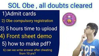 Obe admit cards and obe registration.| SOL , DU , NCWEB