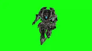 PSO2 A.I.S suits female sprinting greenscreen